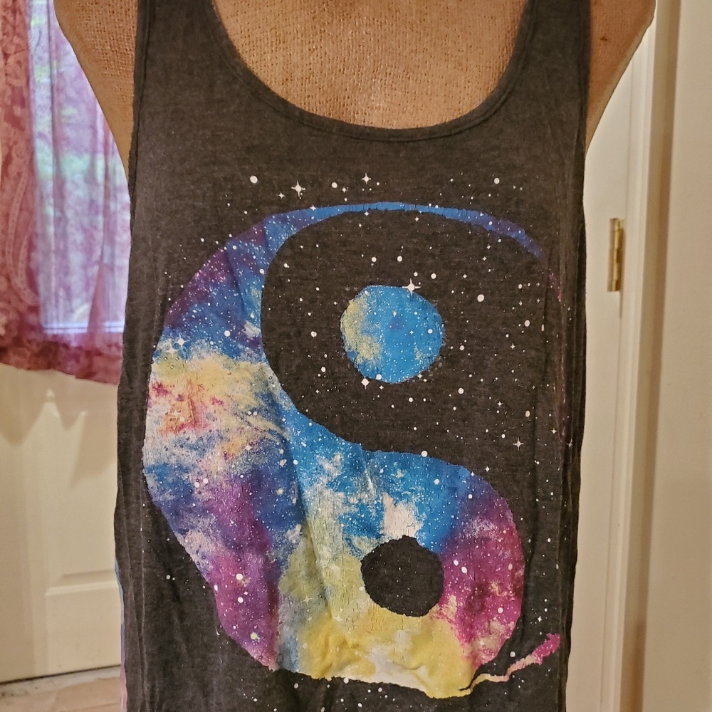 Black summer top with Ying-Yang design